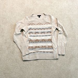 J. crew 100% wool patterned front sweater. Size small.